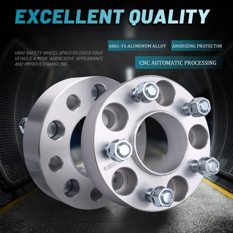 IRONTEK 1.5'' 5x114.3mm Wheel Spacers for Ford Lincoln Mazda 5x4.5" Hubcentric Wheel Spacers (1/2"x20 Studs, 70.5mm Hub Bore) for Ford Mach I/Mustang/Edge/Crown Victoria Mazda Navajo/B2500/B3000/B4000 - Image 4